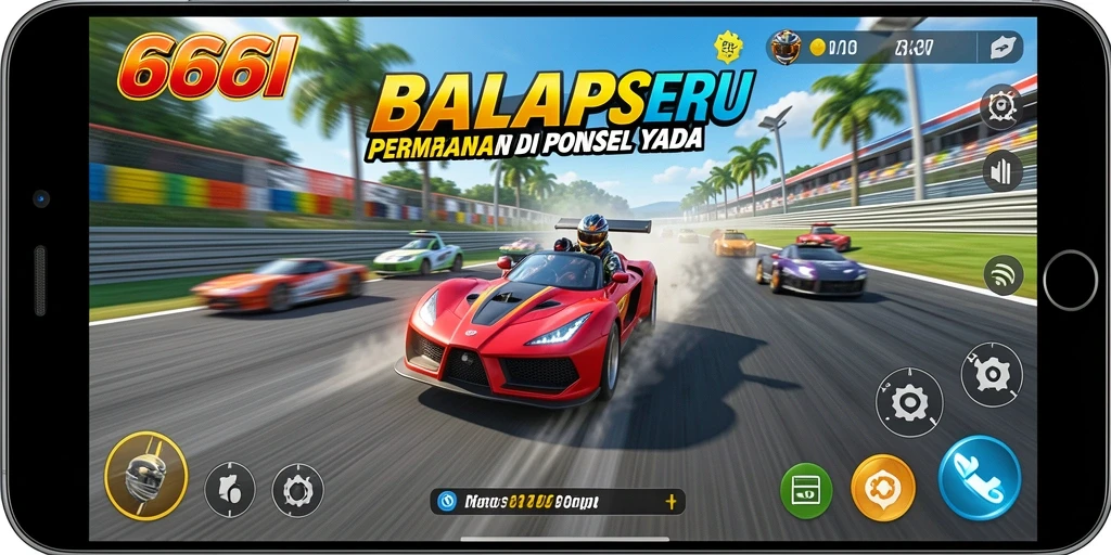 Tampilan gameplay menarik dari balapan cepat dan mendebarkan di 666I.
