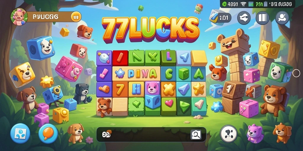 Tampilan gameplay menantang dari 77LUCKS saat menyelesaikan teka-teki.