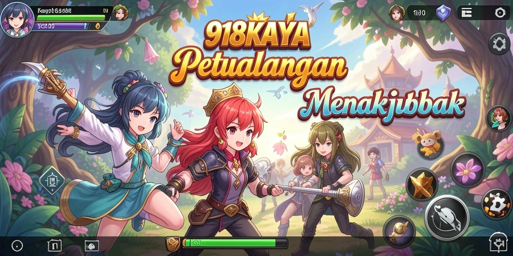 Screenshot gameplay 918KAYA menampilkan pertarungan karakter anime yang seru.