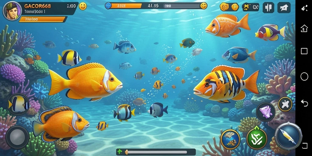 Gameplay seru GACOR668 dengan berbagai jenis ikan untuk ditembak.