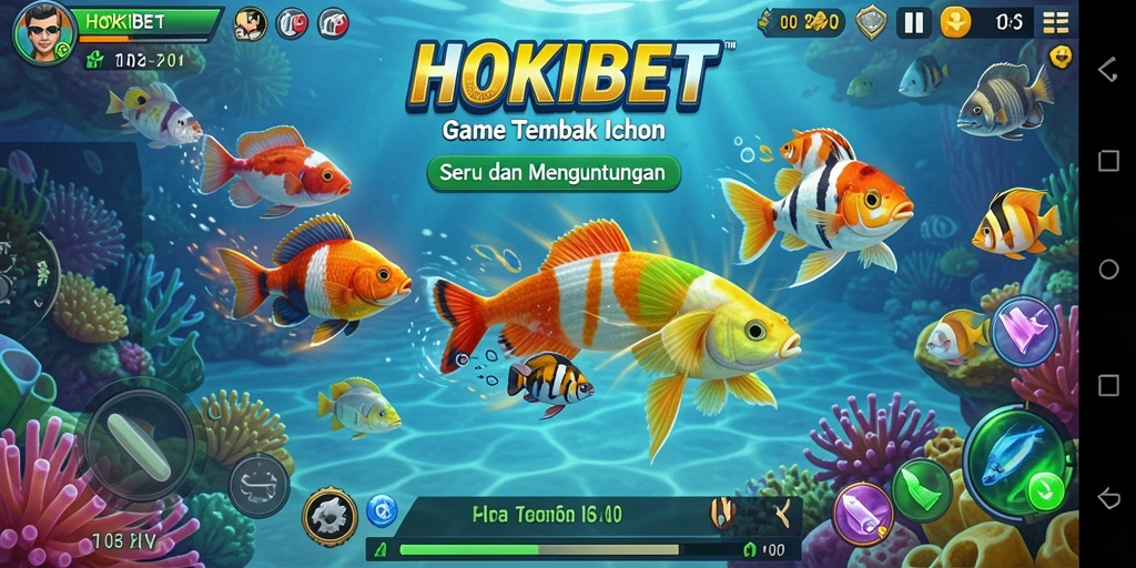 Screenshot HOKIBET menampilkan aksi menembak ikan yang mendebarkan.