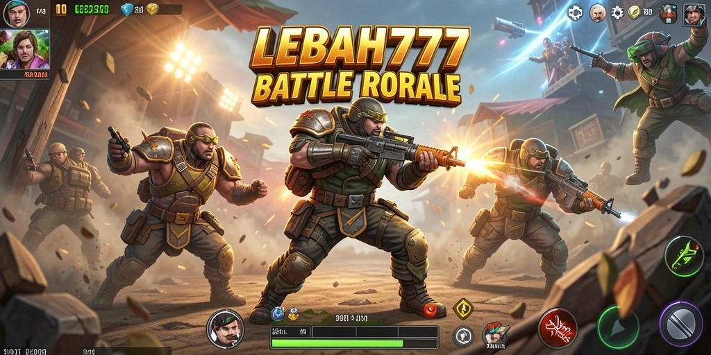Screenshot menampilkan aksi seru dalam game Battle Royale LEBAH777.