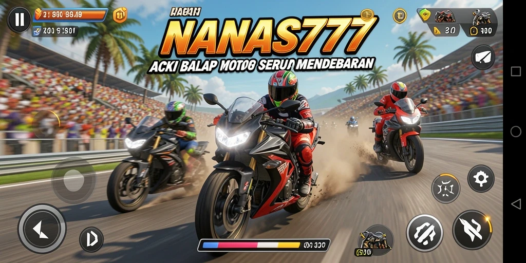 Gambaran mendebarkan dari balapan motor di NANAS777.