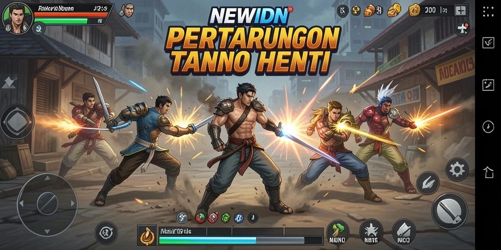 Tampilan gameplay seru dengan pertarungan antar karakter unik.