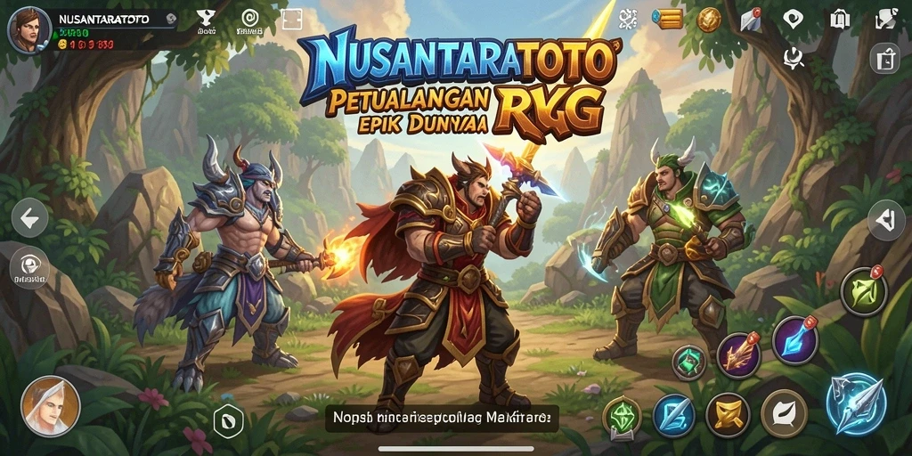 Screenshot NUSANTARATOTO menampilkan aksi seru dalam pertempuran RPG.