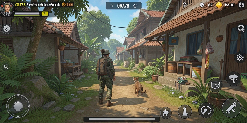 Tangkapan layar gameplay ORA78 menampilkan aksi simulasi kehidupan yang menarik.