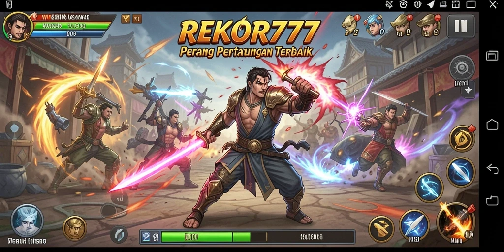 Screenshot gameplay REKOR777 menampilkan pertarungan seru dan grafis menarik.