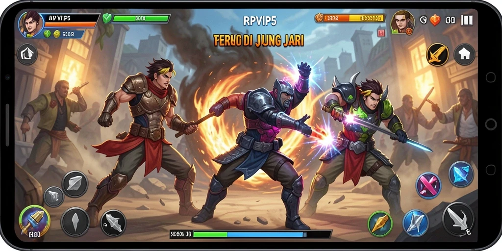 Tangkapan layar gameplay RPVIP5 menunjukkan aksi pertarungan yang mendebarkan.