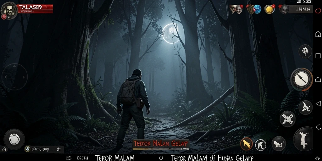Tampilan gameplay yang menegangkan dan penuh kegelapan dalam TALAS89.