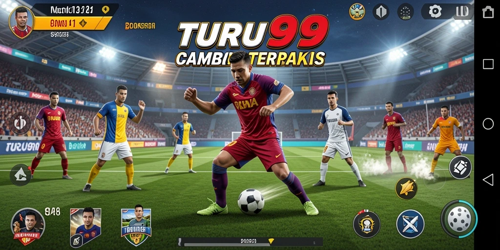 Screenshot TURU99 menampilkan duel seru antar pemain di arena olahraga.